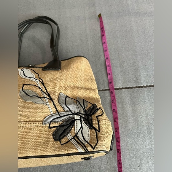 Coach 10th Anniversary Hampton Floral Straw Satchel-Limited Edition Rare Handbag - Picture 11 of 15